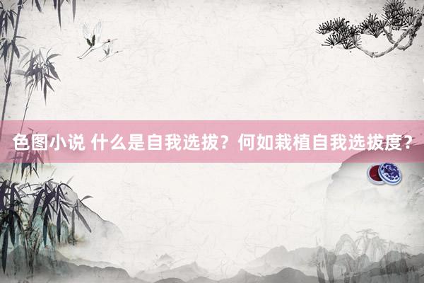 色图小说 什么是自我选拔？何如栽植自我选拔度？