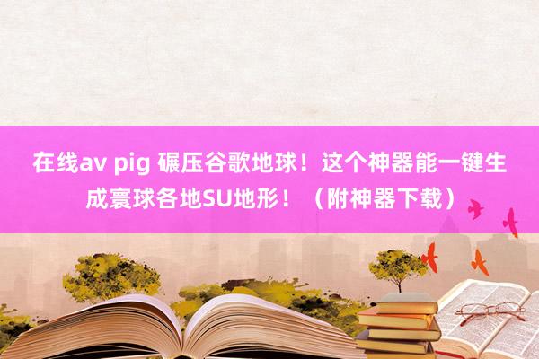 在线av pig 碾压谷歌地球！这个神器能一键生成寰球各地SU地形！（附神器下载）