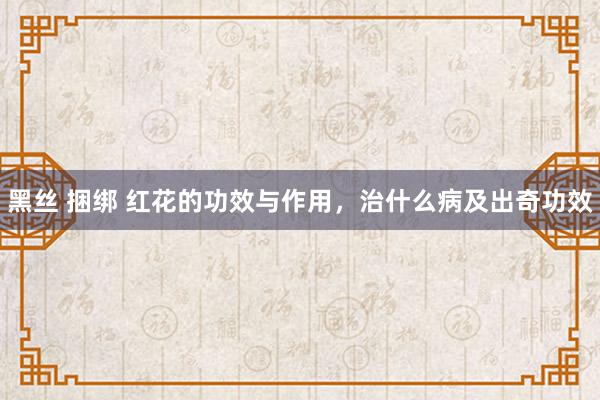 黑丝 捆绑 红花的功效与作用，治什么病及出奇功效