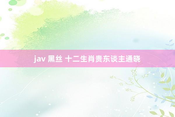 jav 黑丝 十二生肖贵东谈主通晓